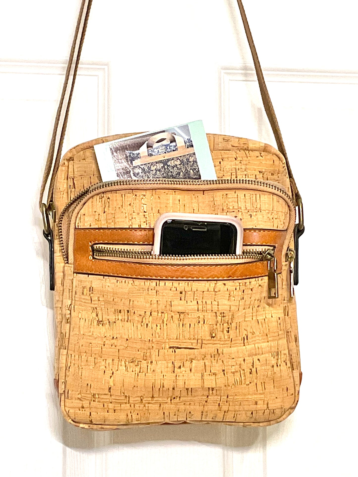 Carrie - Cork Cross Body Purse - Natural