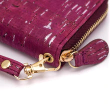 Cork Zippered Wallet with Wrist Strap