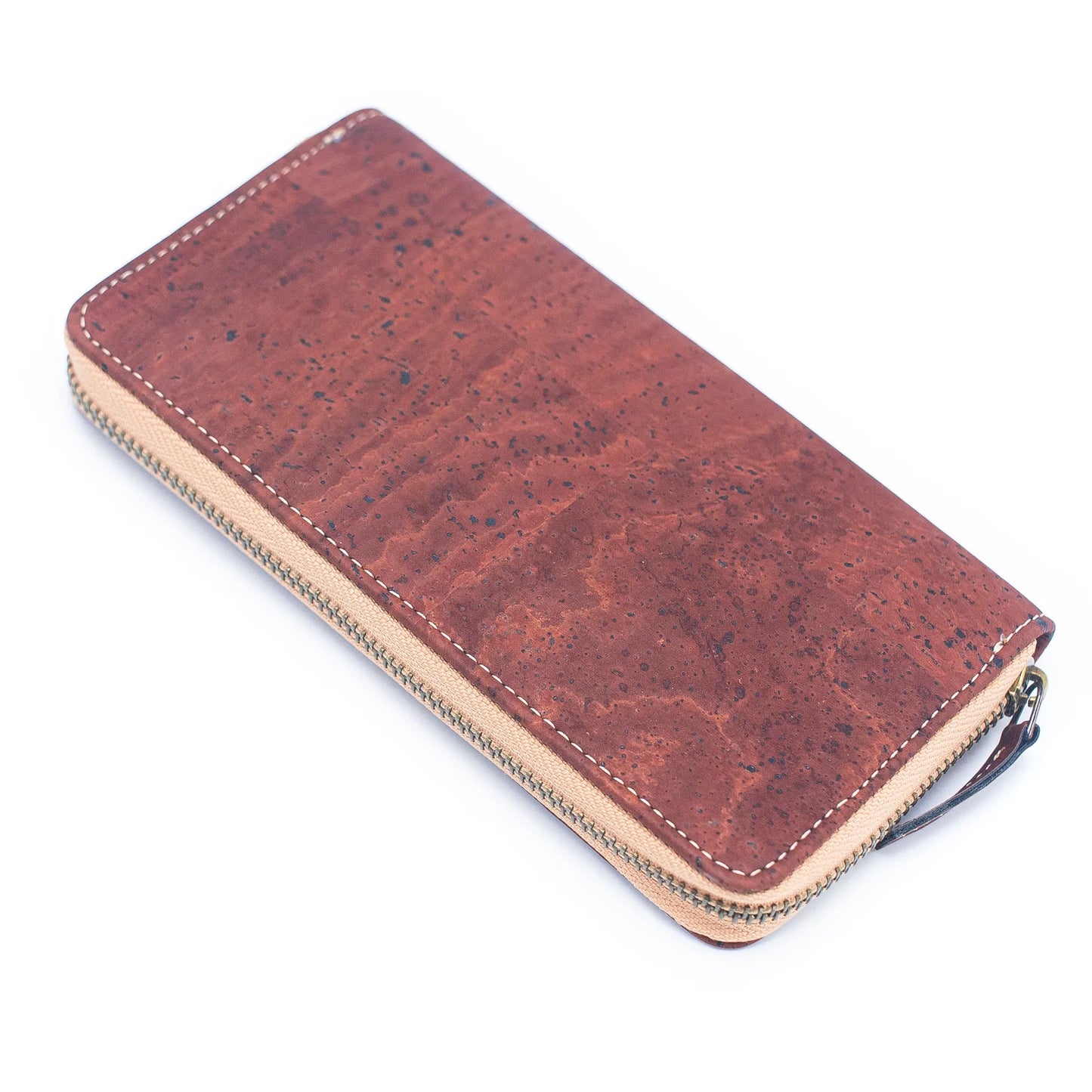 Women's Slim Zipper Cork Wallet