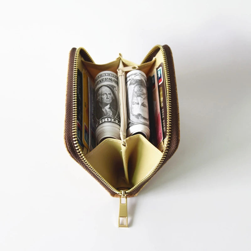 Small Zip Wallet - Natural Cork