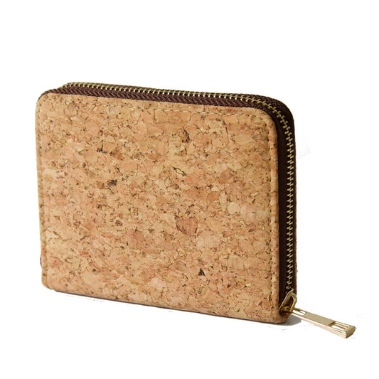 Small Zip Wallet - Natural Cork