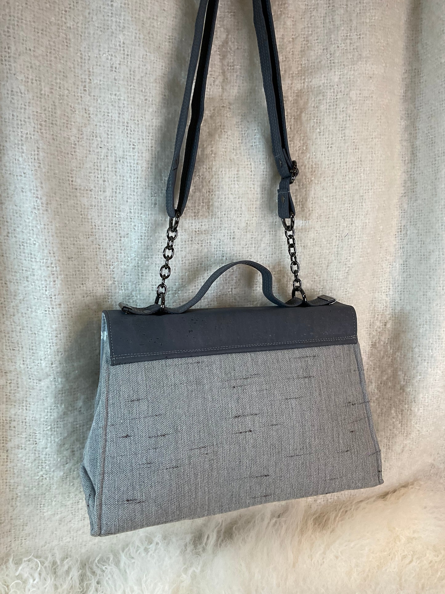 Laney Jane Bag - Grey/Cork Front Flap