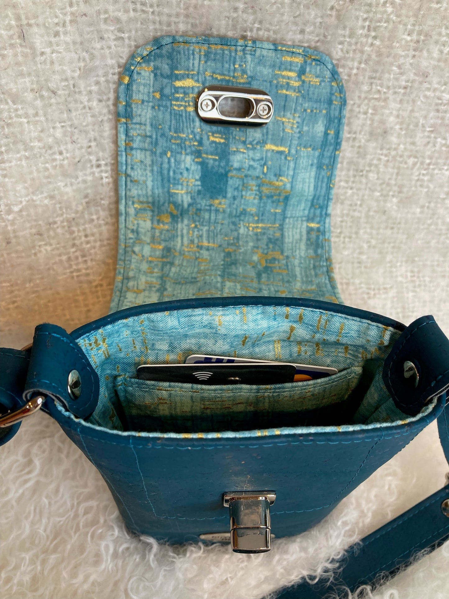 Mighty Mini Crossbody - Cork Teal