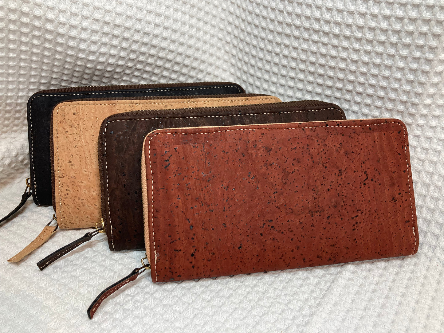 Women's Slim Zipper Cork Wallet