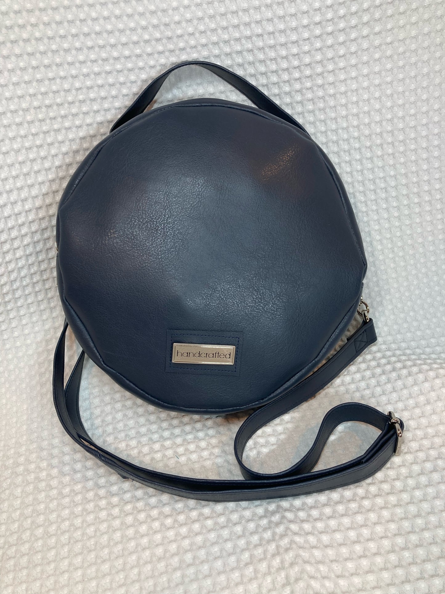 Round Robin Handbag - Navy Vegan Leather