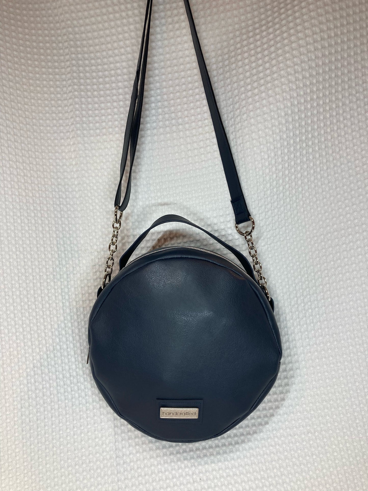 Round Robin Handbag - Navy Vegan Leather