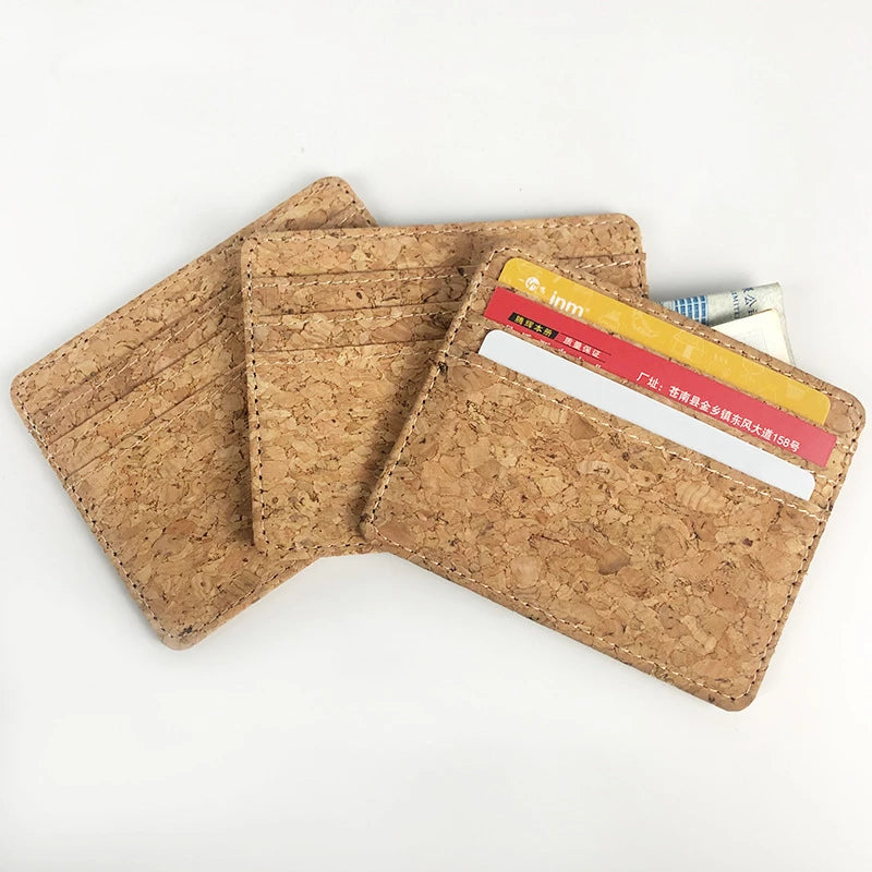 Men's and Women's Natural Cork Card Slot Holders