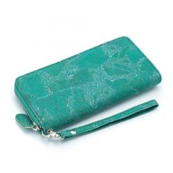 Cork Zippered Wallet with Wrist Strap